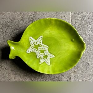 Gatewears Green Ceramic Dish with Starfish Design